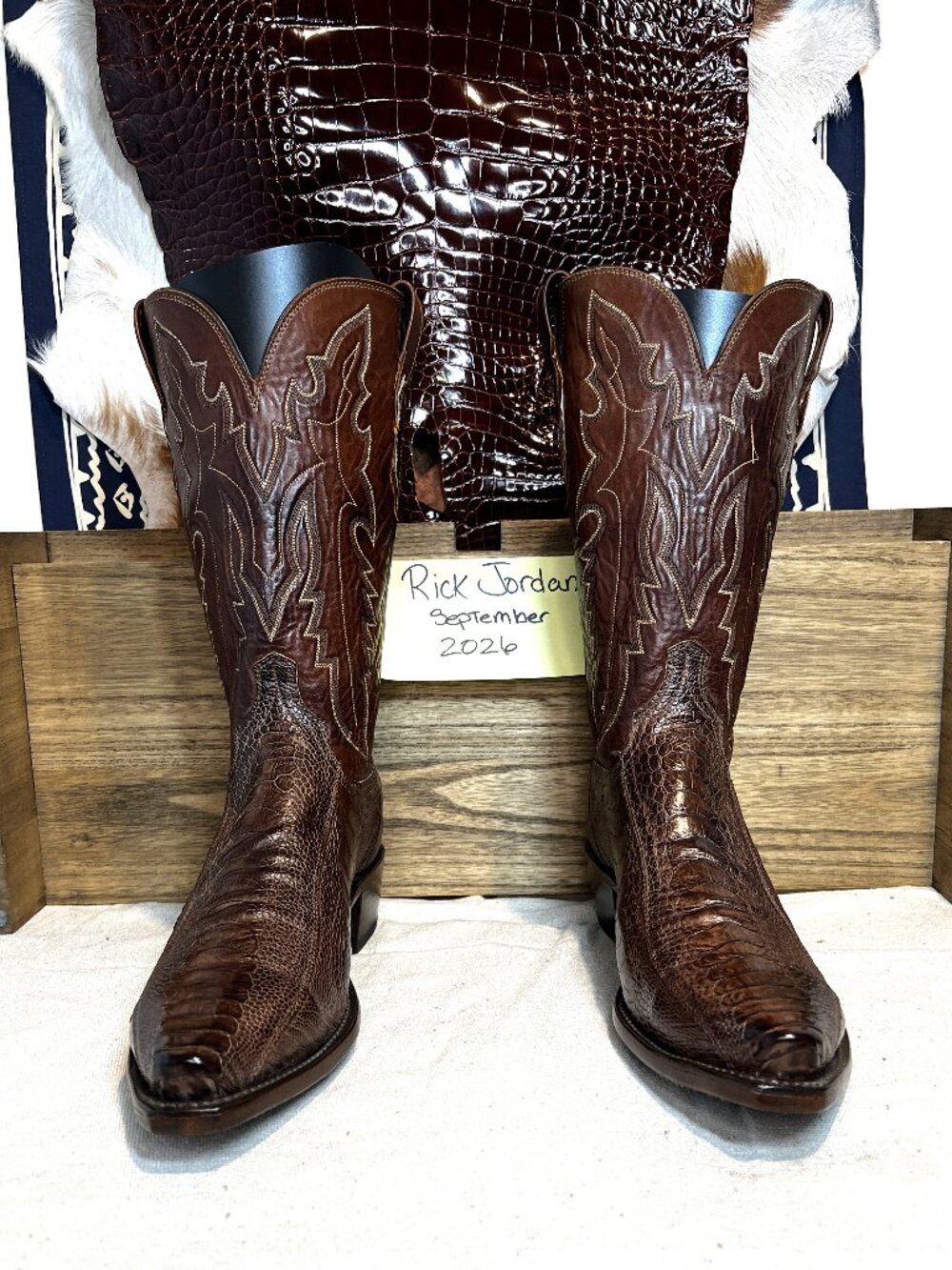 NWOB Lucchese 1883 Ostrich Leg Cowboy Boots in Men's Size 11.5D